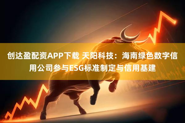 创达盈配资APP下载 天阳科技：海南绿色数字信用公司参与ESG标准制定与信用基建